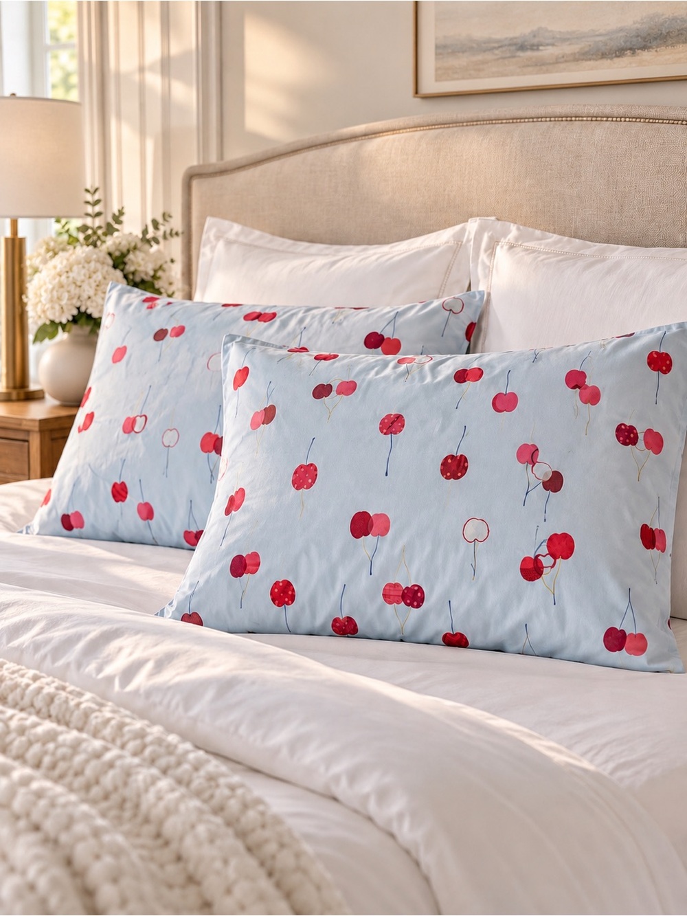 Brooklinen Luxe Sateen Cherries Jubilee Pillowcases 2020 Limited Edition HTF